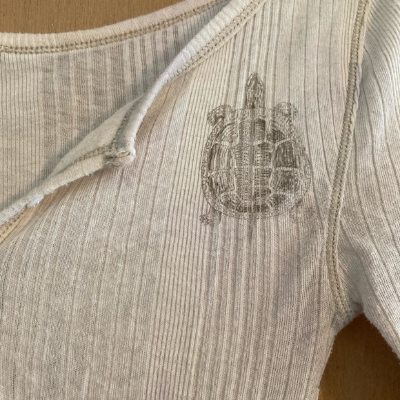 Long Sleeved Ribbed Henley Top - Picture 2 of 3